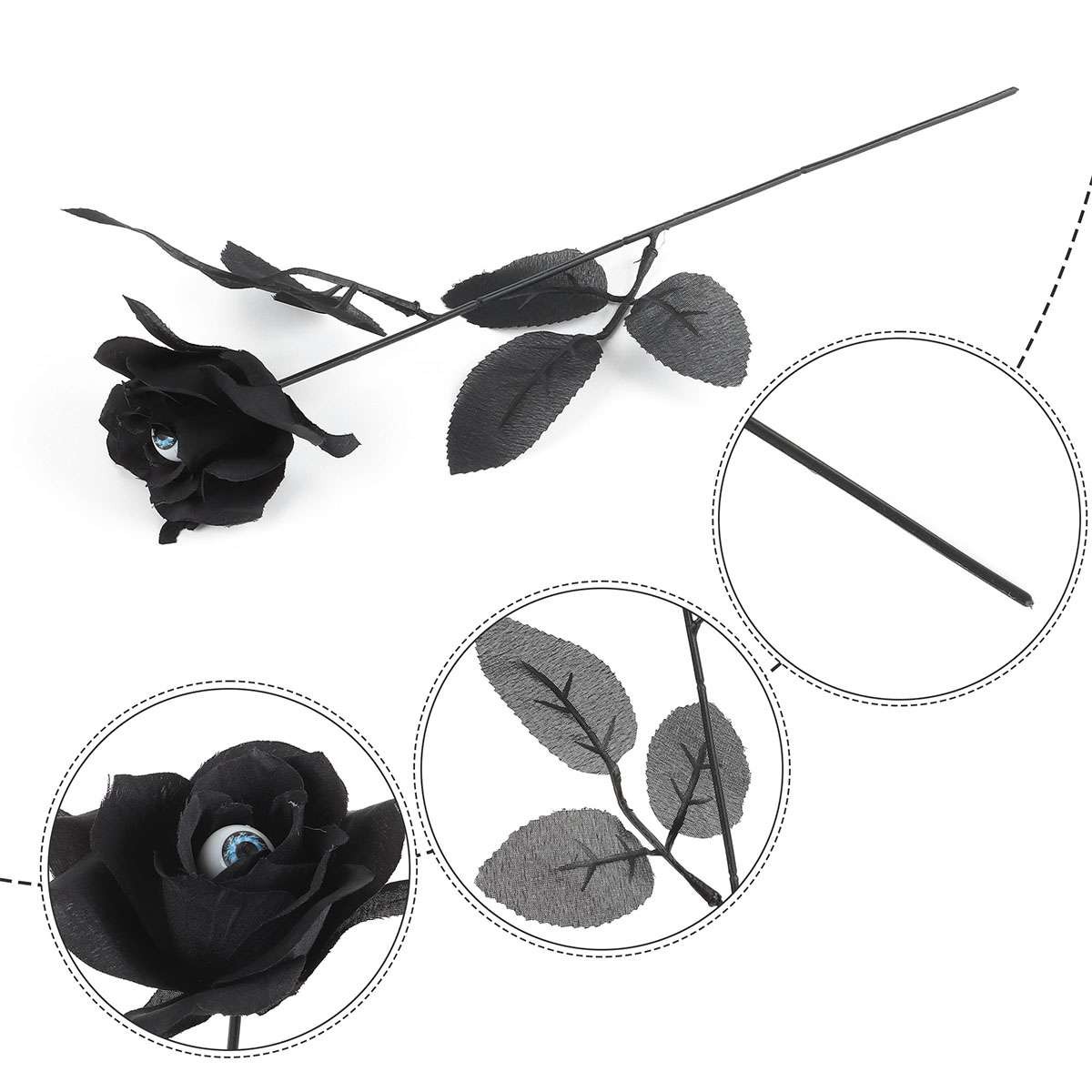 Artificial Halloween Bloody Roses With Eyeball Gothic Flowers Faux Rose Party