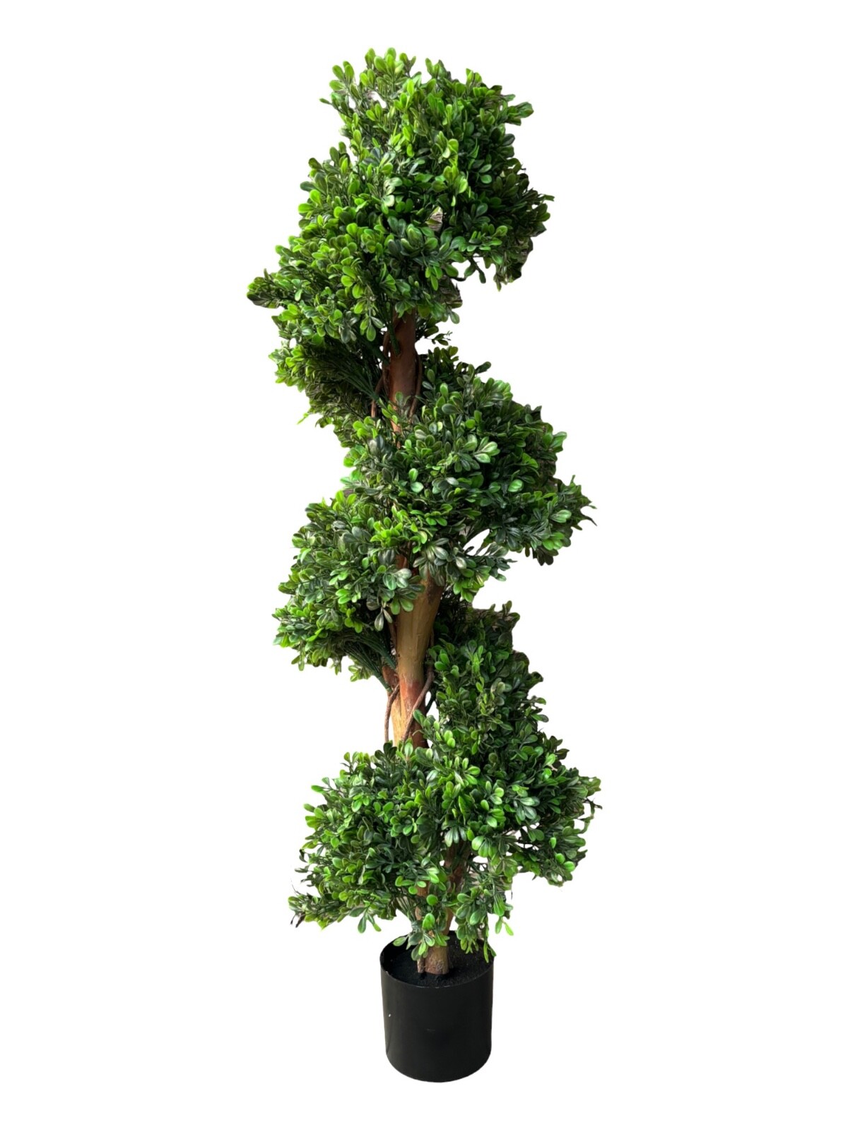 Wildwood & Cypress 48” Realistic Spiral Topiary Boxwood Tree Outdoor Use Faux