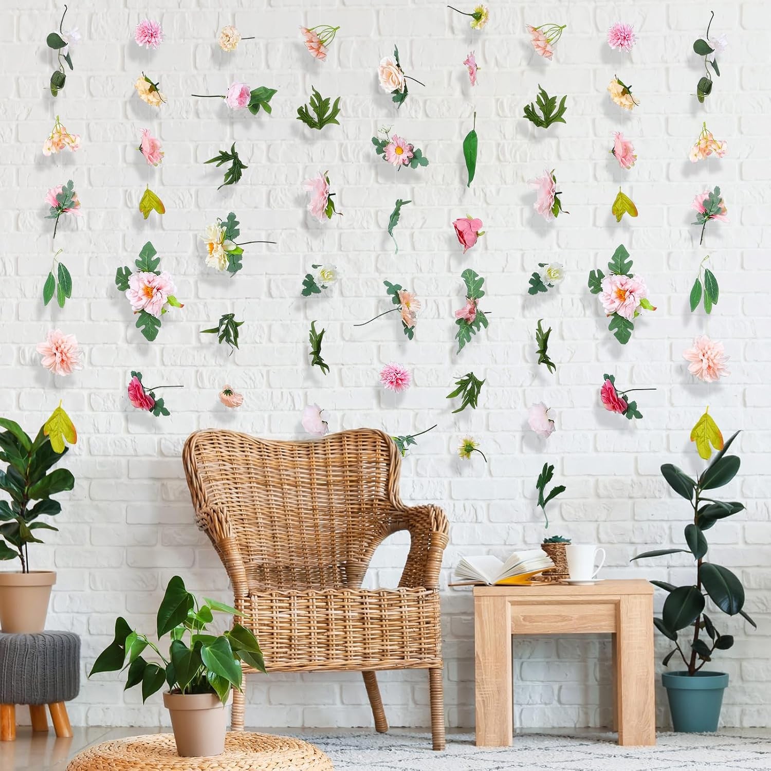 6 Pcs 35.4 ft Flower Garlands Artificial Wildflower Vines Floral Hanging