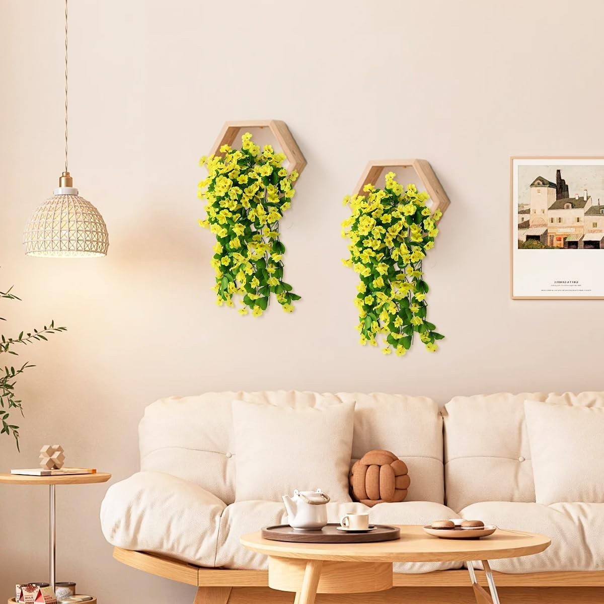 UV Resistant Fake Violet Trailing Vines for Home – 2PCS