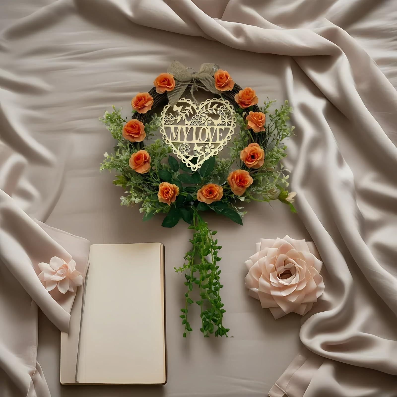 100 PCS Mini Orange Roses, 1.9, Small Silk Fake Flower Heads, DIY Crafts
