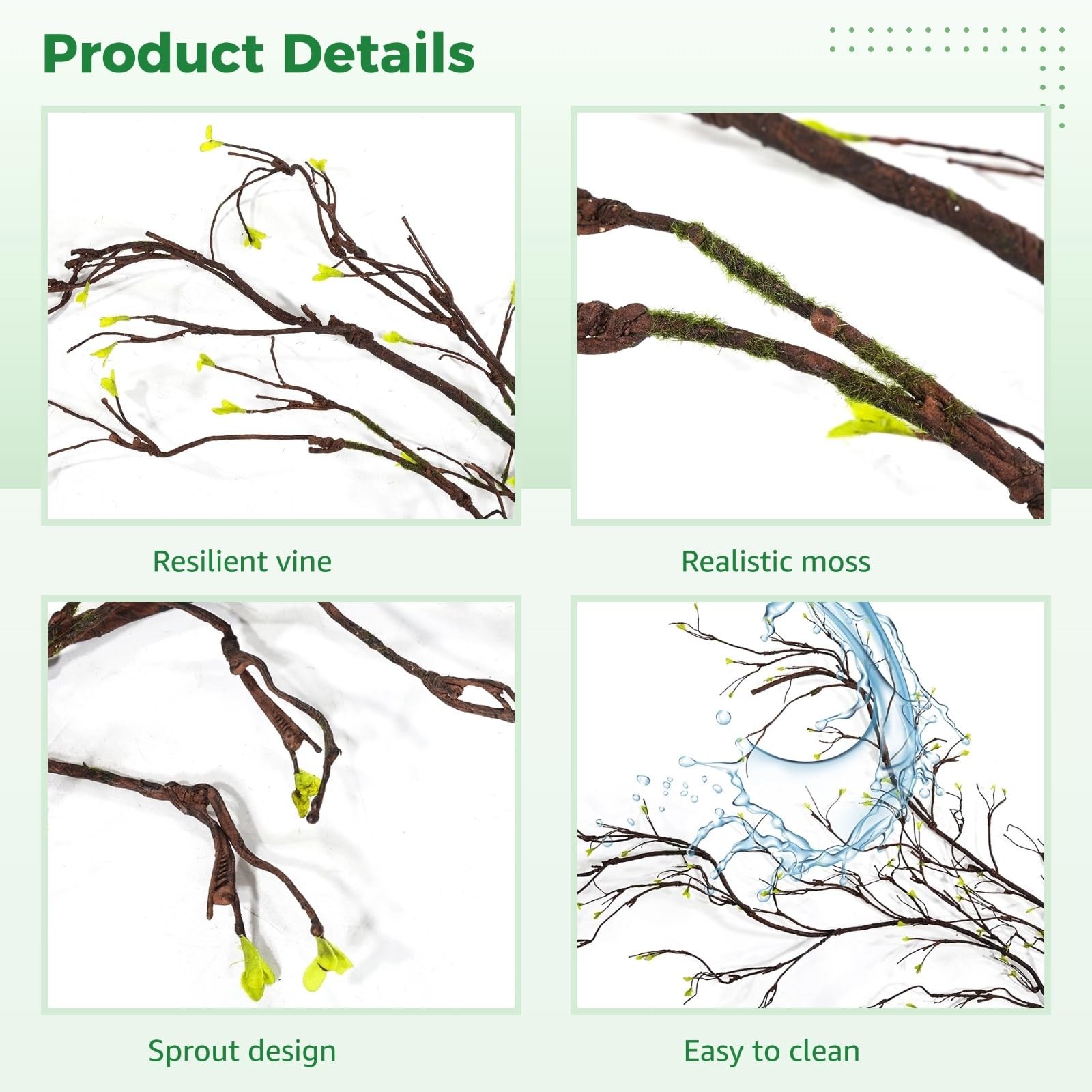 Artificial Tree Branch 118in Rattan Ivy Vine