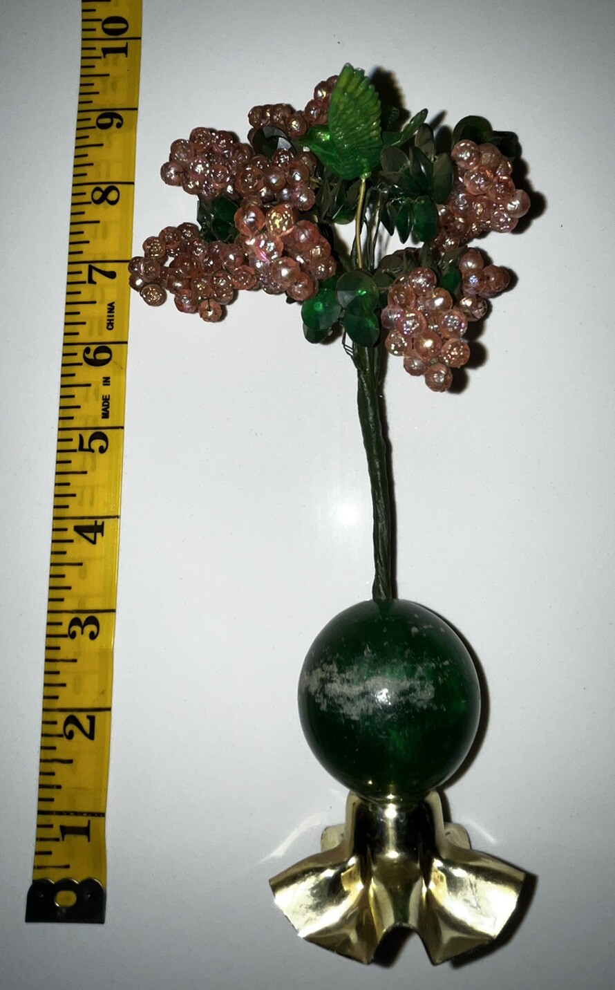 Vintage 70s MCM Handmade Wire Beaded Tree Of Life Bonsai w/ Bird – Retro Craft