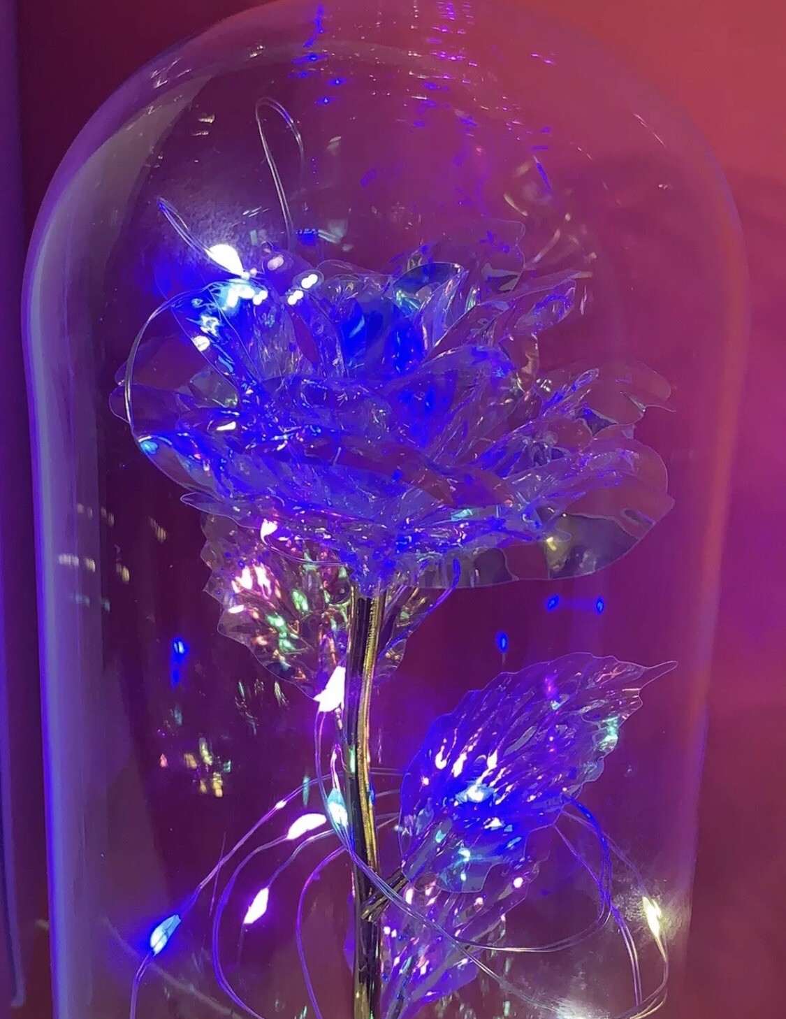 Rose Flower Home Glass LED Night Light Mother’s Day Gift / Xmas Decor