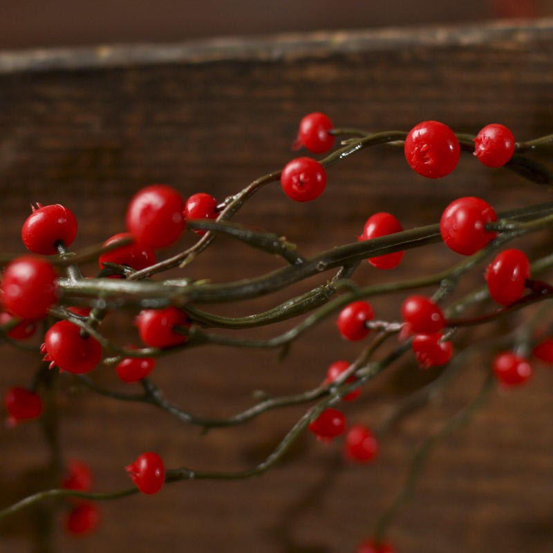 120″ Weatherproof Vinyl Red Berry Garland – Indoor or Outdoor Use