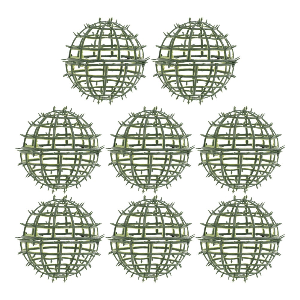 8Pcs Durable Plastic Artificial Topiary Ball Cage Green Flower Display Stand