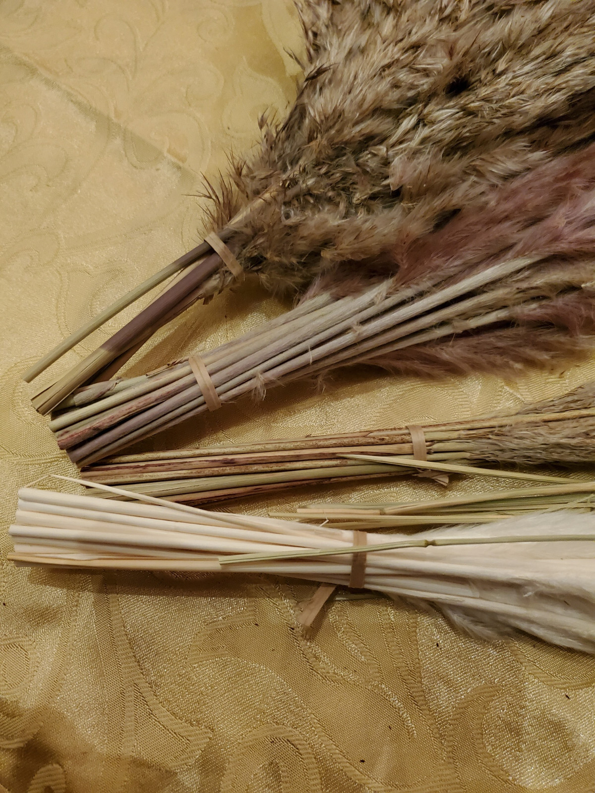 75-Piece Assortment Dried Pampas Grass Individual Stems White Browns 13″-17″ NIB