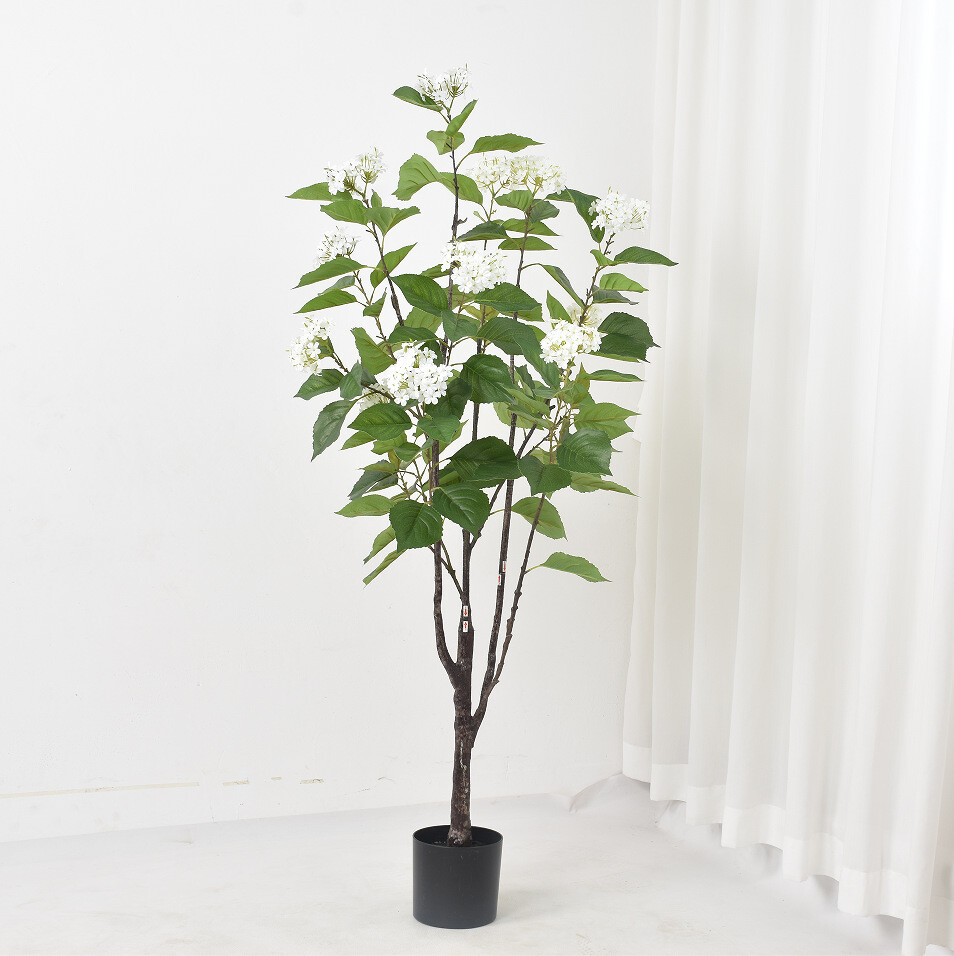 Hot selling imitation hydrangea tree potted living room mall hotel decoration