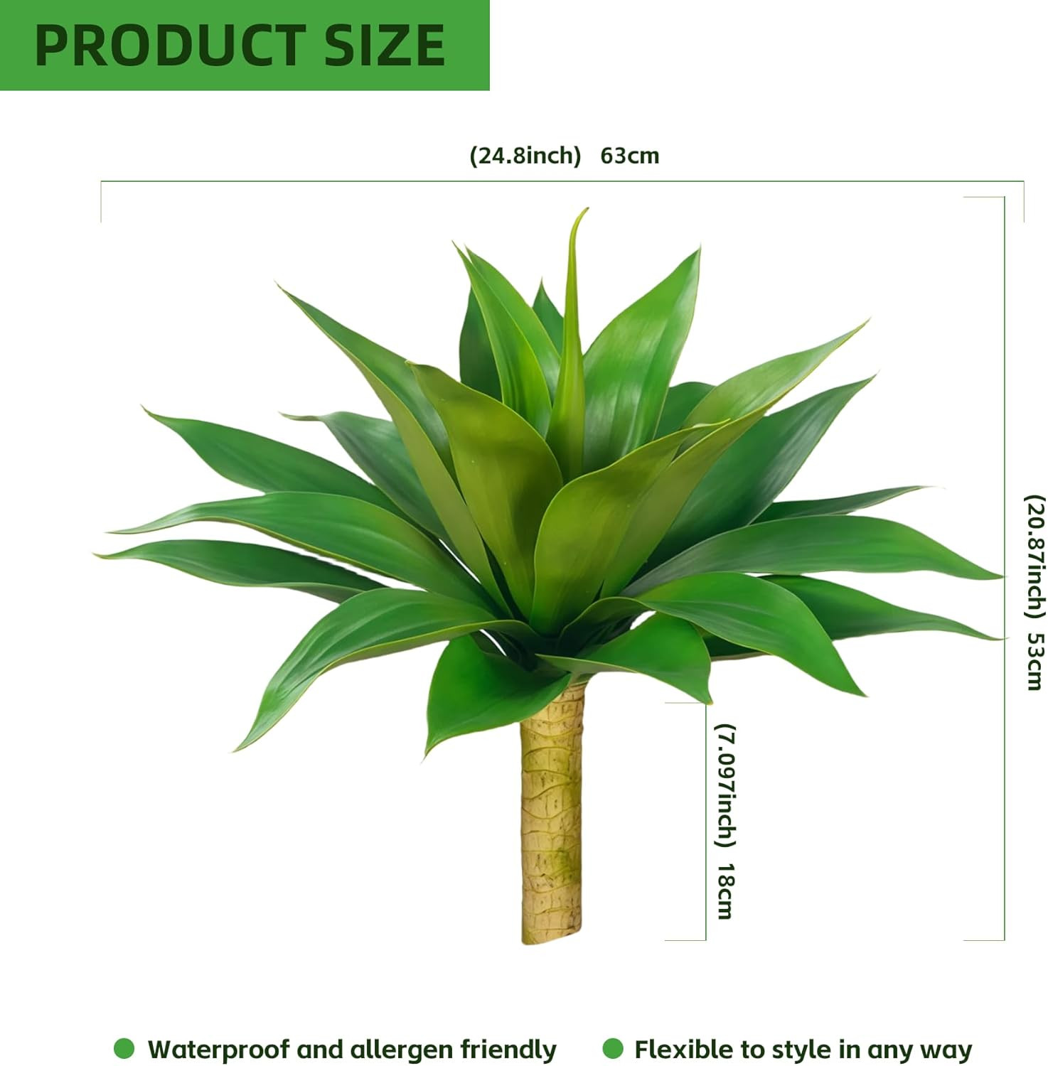 UV Resistant 28” Artificial Agave Plants – 2 Pcs for Indoor/Outdoor Use