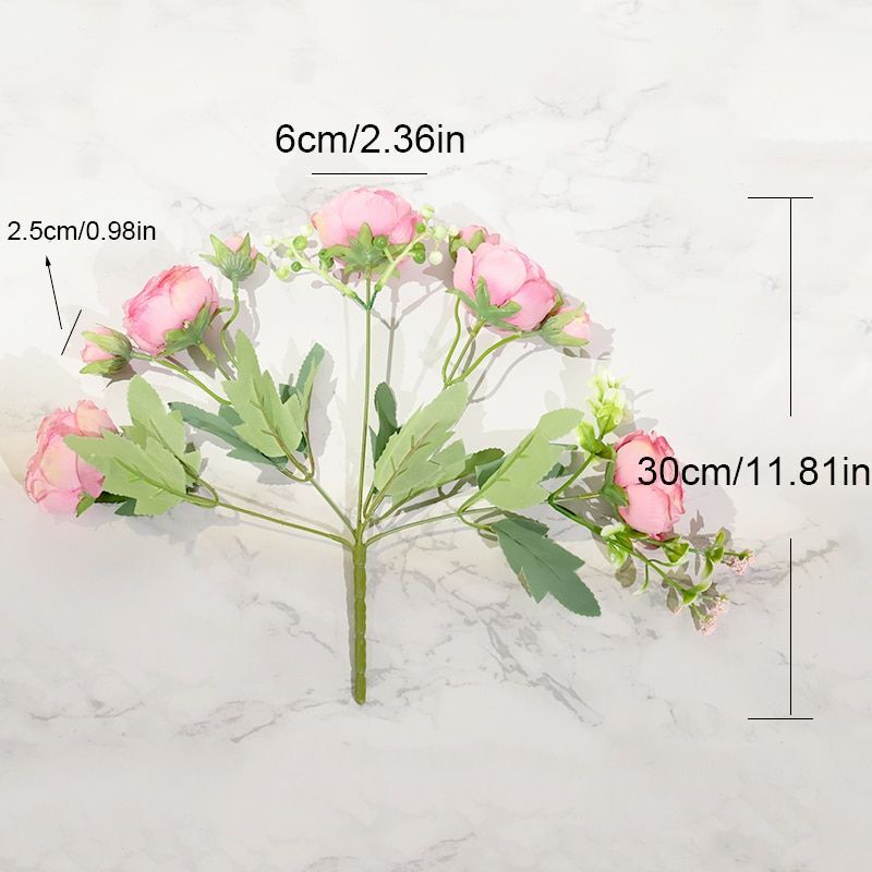 Silk Peony / Rose Artificial Flower High Quality Bouquet – Wedding / Home Decor