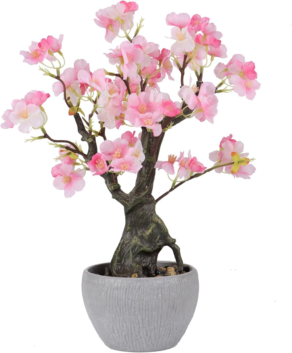 15.7” Artificial Pink Cherry Blossom Tree – Realistic Faux Floral Decor