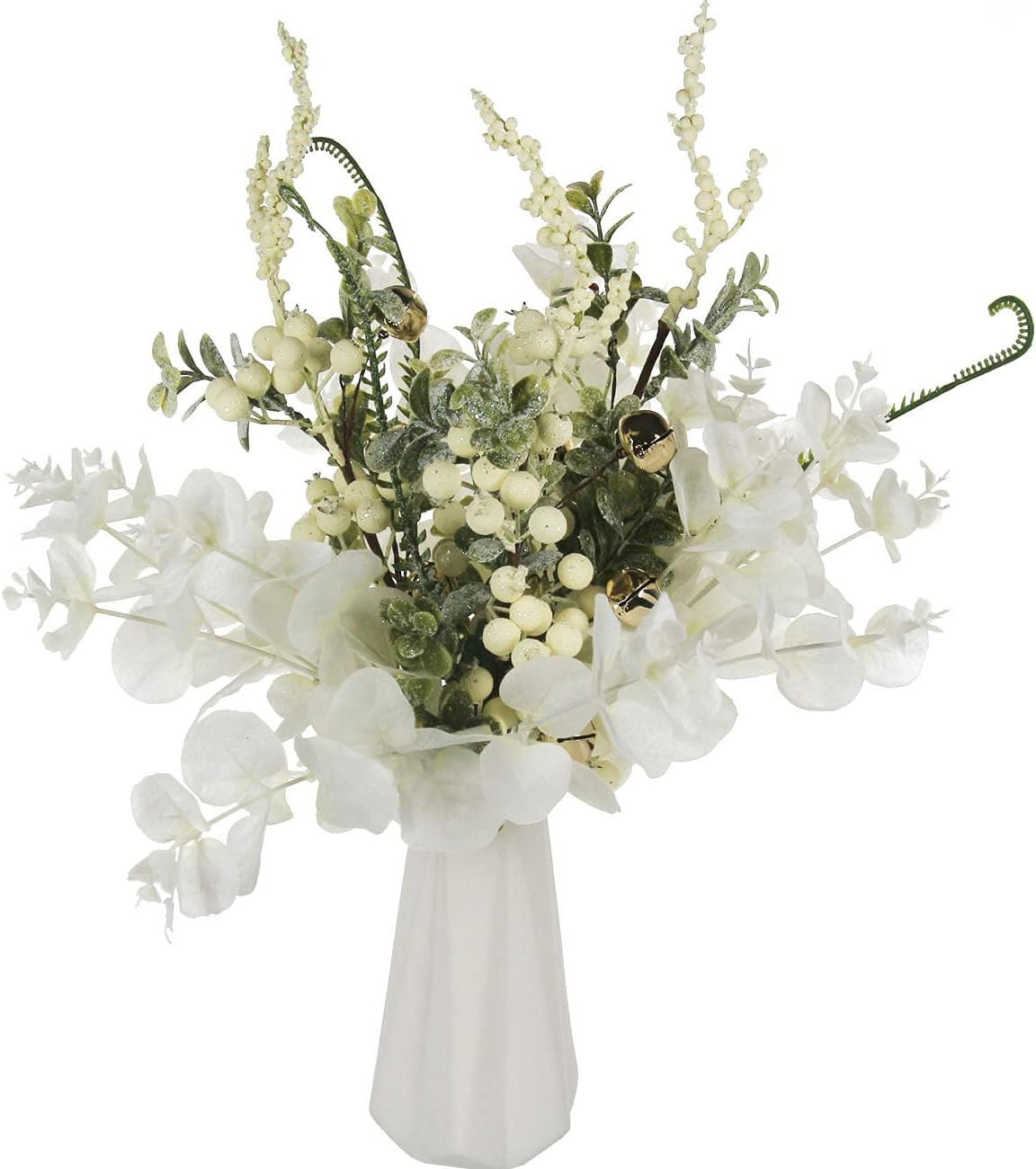 5 Pcs Artificial Eucalyptus Branches Real Touch Leaf Stem White Faux Eucalyptuse