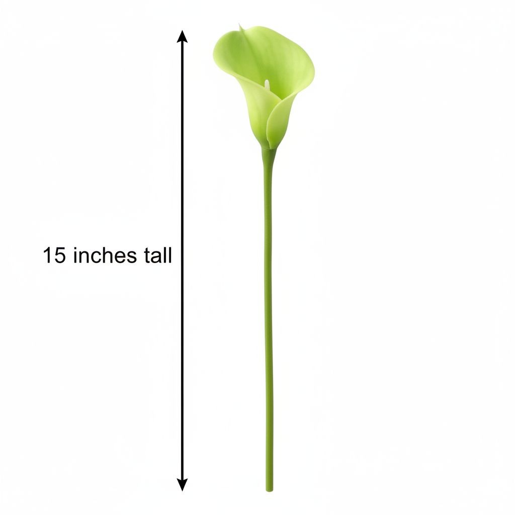 Artificial Green Calla Lily Stems Set Of 5 Real Touch Faux Flowers 15 Inch Weddi