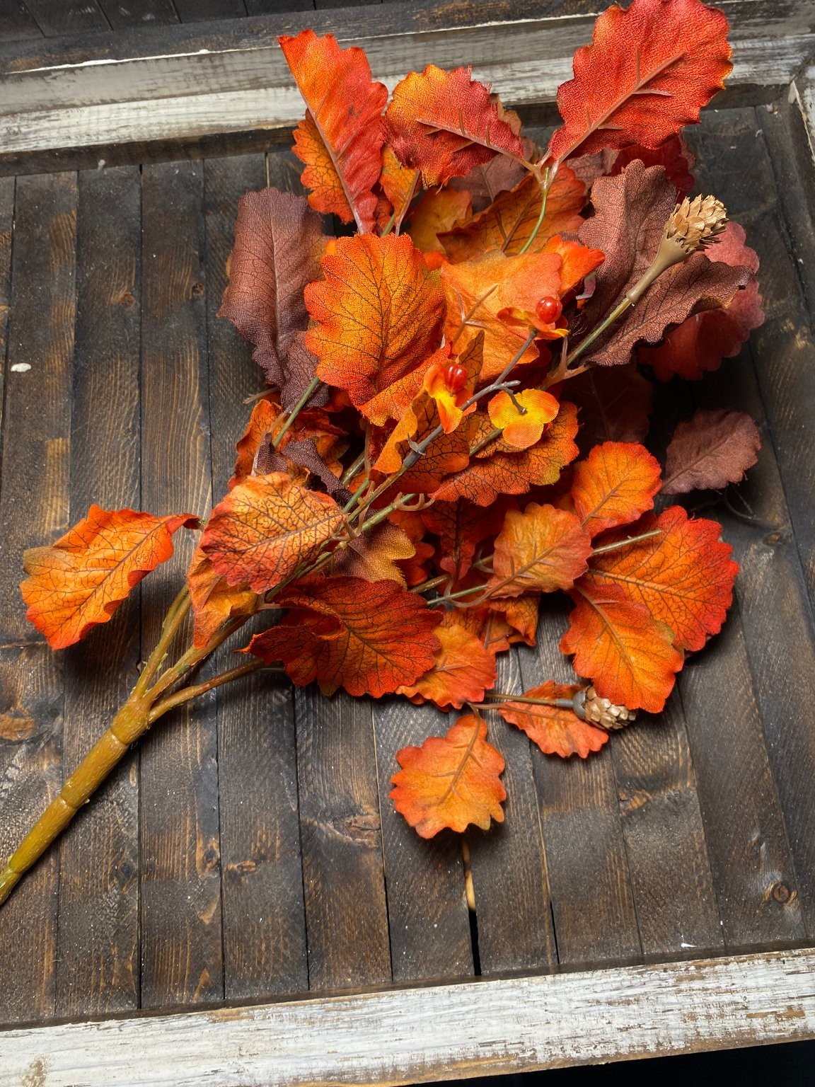 Artificial Fall Foliage Spray Autumn Decorative Stem Berries Pinecones