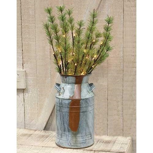 LED Lighted Pine Branch 19 3/4″ Tall Warm White 40 Count Light Floral Corded CWI