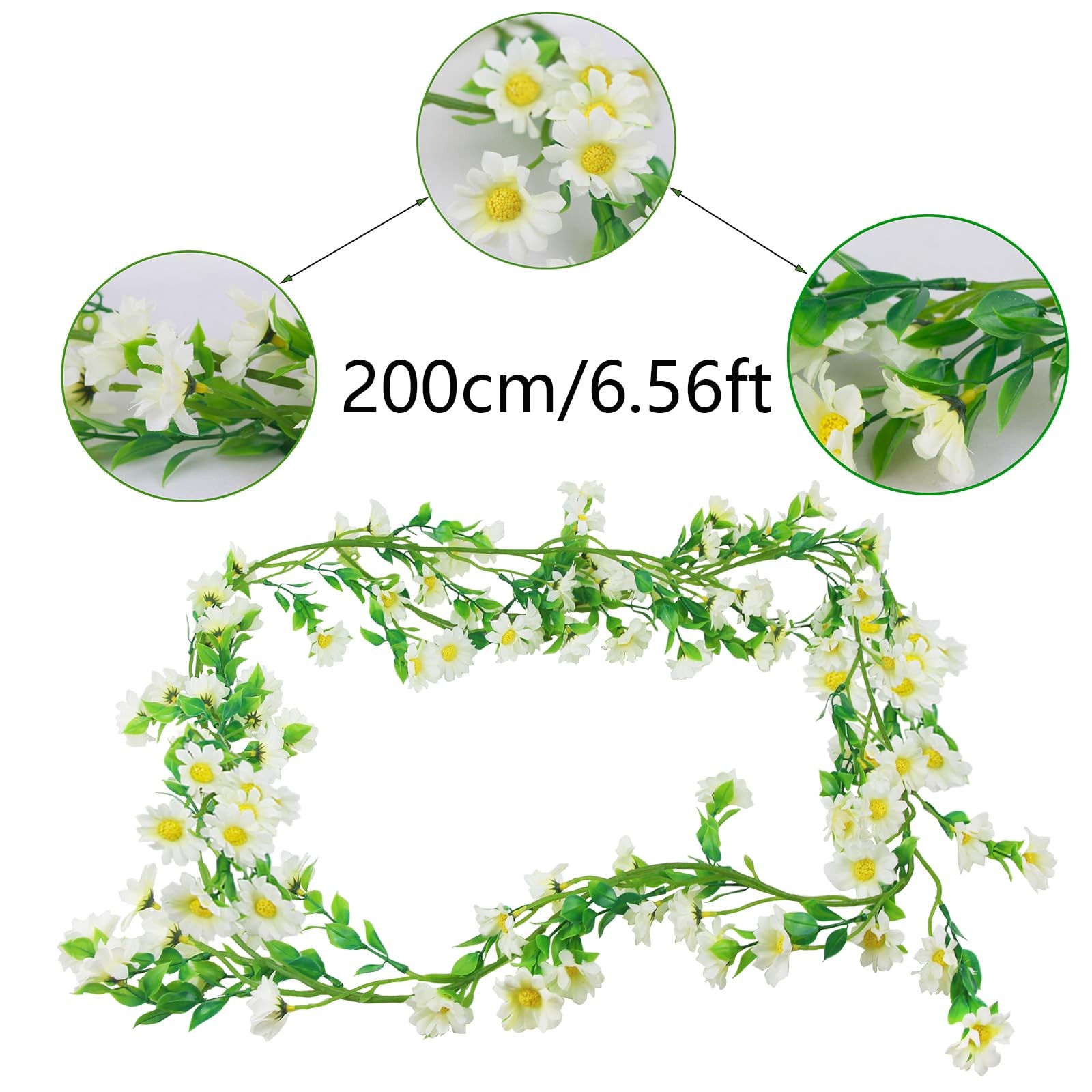 Artificial Daisy Flowers Vine Silk Wildflower Garland Spring Fake Flower Vine…