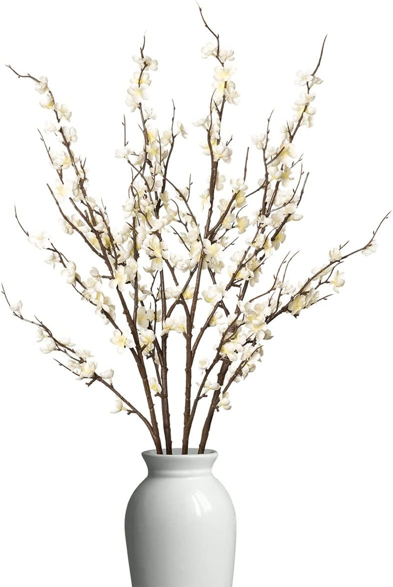 4Pcs Cherry Blossom Branches Artificial Flowers for Spring Summer Indoor Decorat