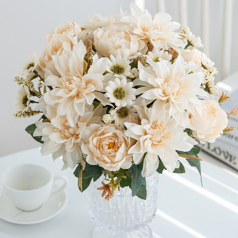 Artificial Flower Similated Silk Dahlia Decoration Bouquet Party DIY Accessories