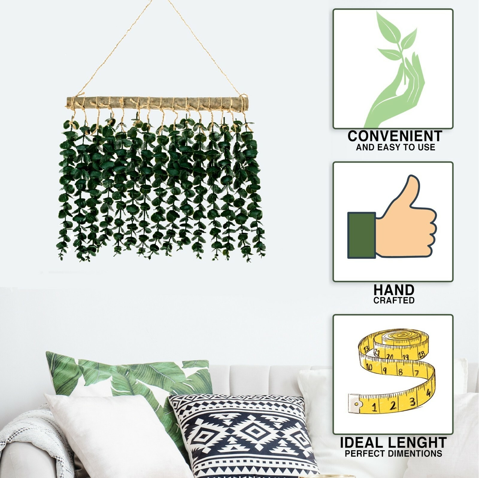Artificial Eucalyptus Wall Hanging Decoration