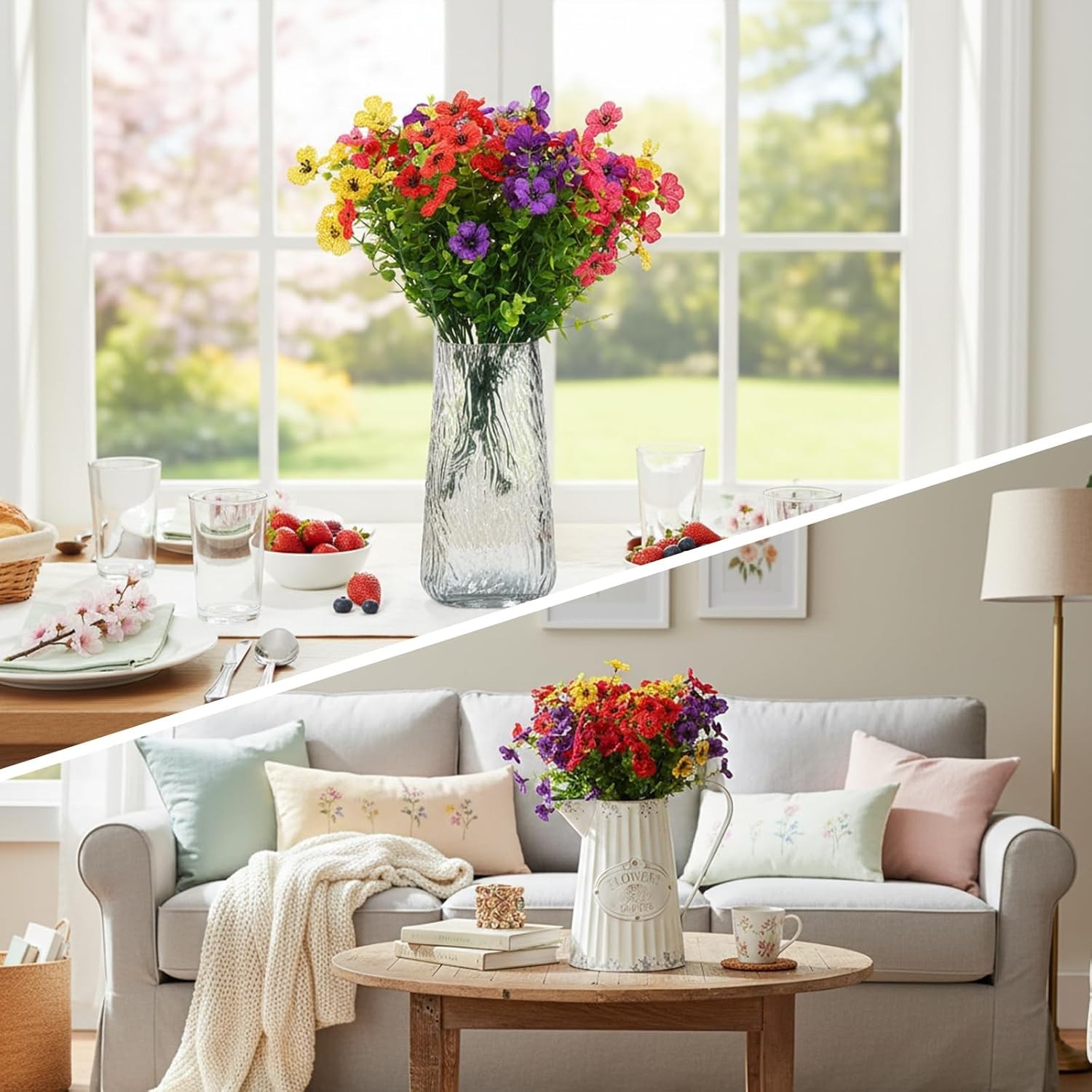 Charming 24 Bundle Faux Flower Arrangement – Perfect for All Season Home Decor