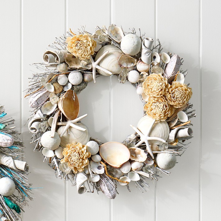 Bleached Fleur De Sel Live Wreath-Williams Sonoma|46816