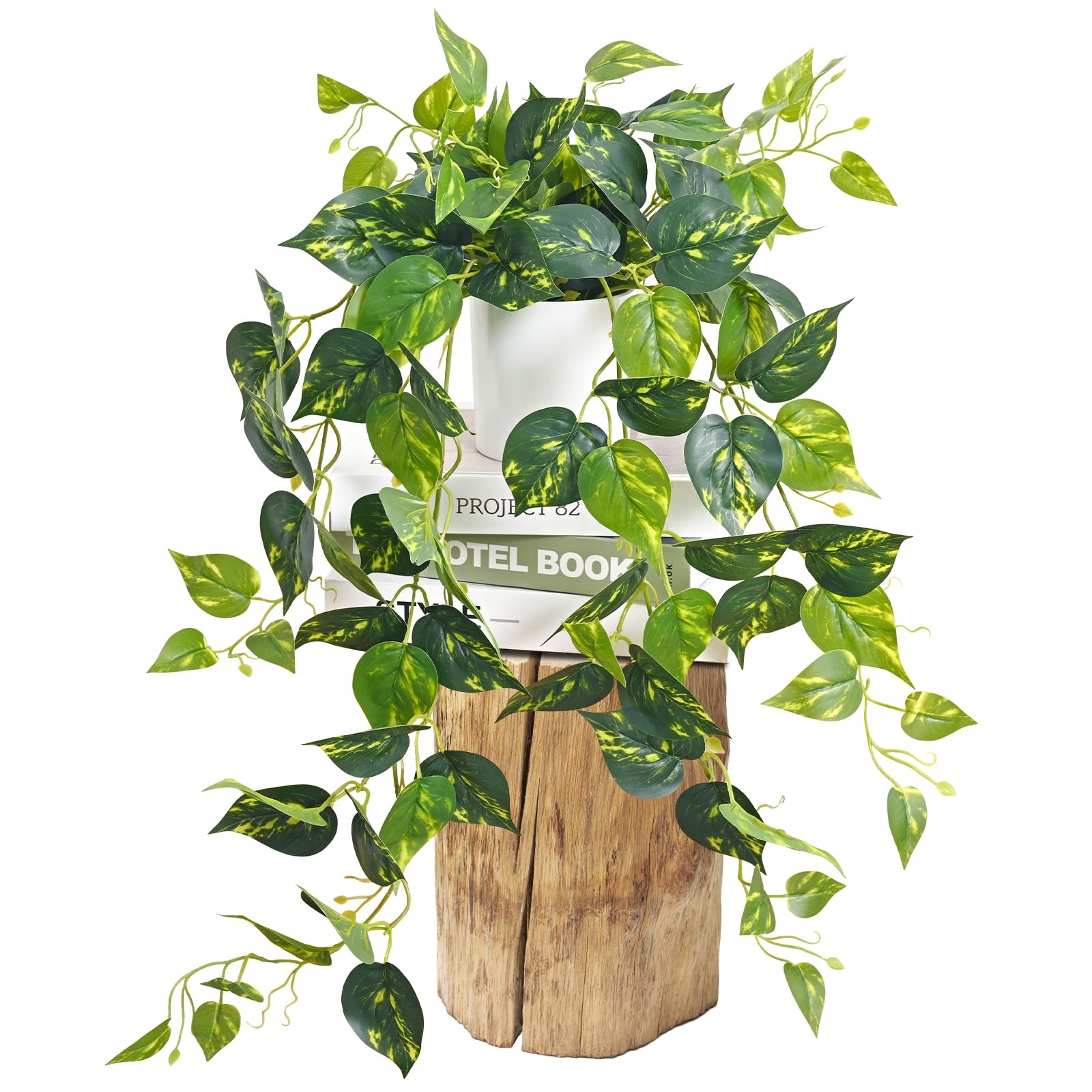1 PC 34 Inch Realistic Artificial Hanging Fake Pothos Vines Ivy Potted Plant