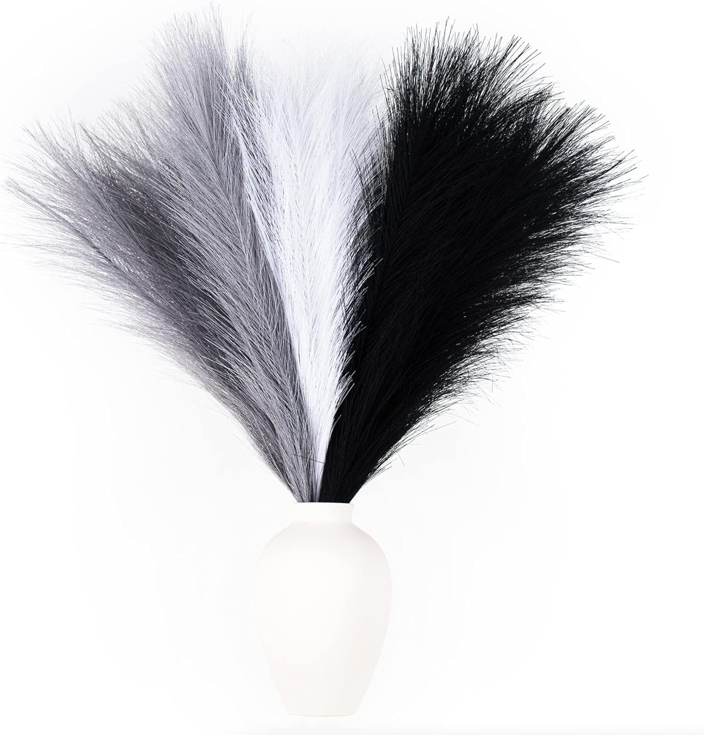 Faux Pampas Grass Decor, 18″/45cm Artificial Pampas Fluffy 6 Stem pompous Flo…