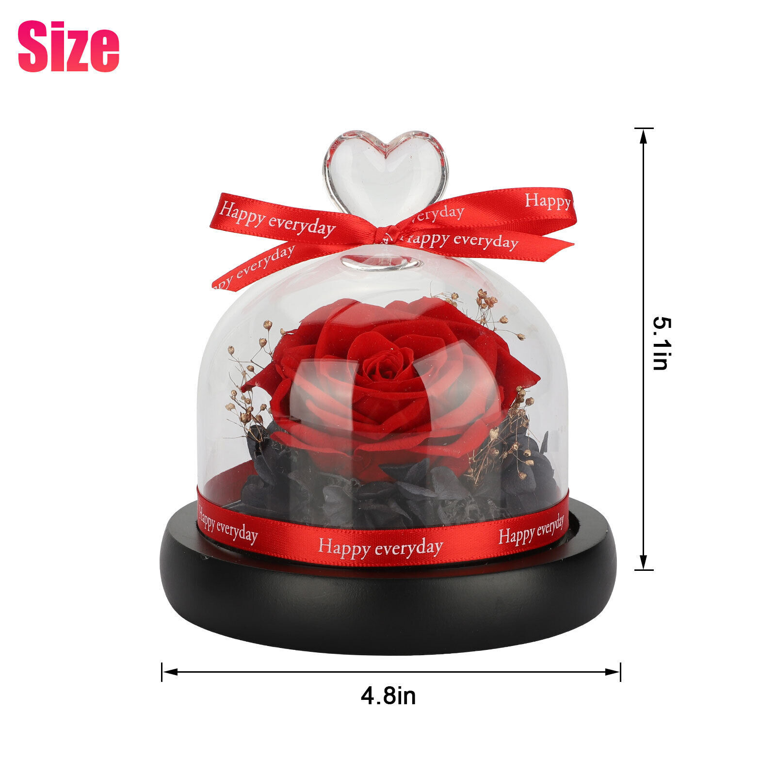 Crystal Rose Eternal Preserved Flower LED Light Girlfriend Birthday Party Gift