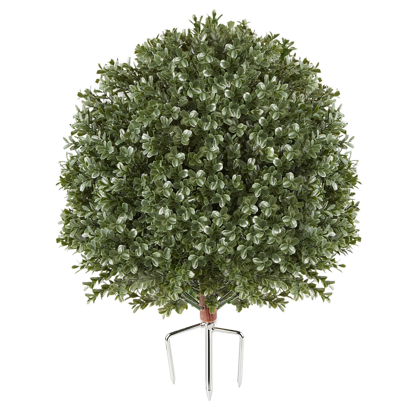 20″ Artificial Boxwood Topiary Ball Set of 2 Faux Shrubs w/Spikes Outdoor