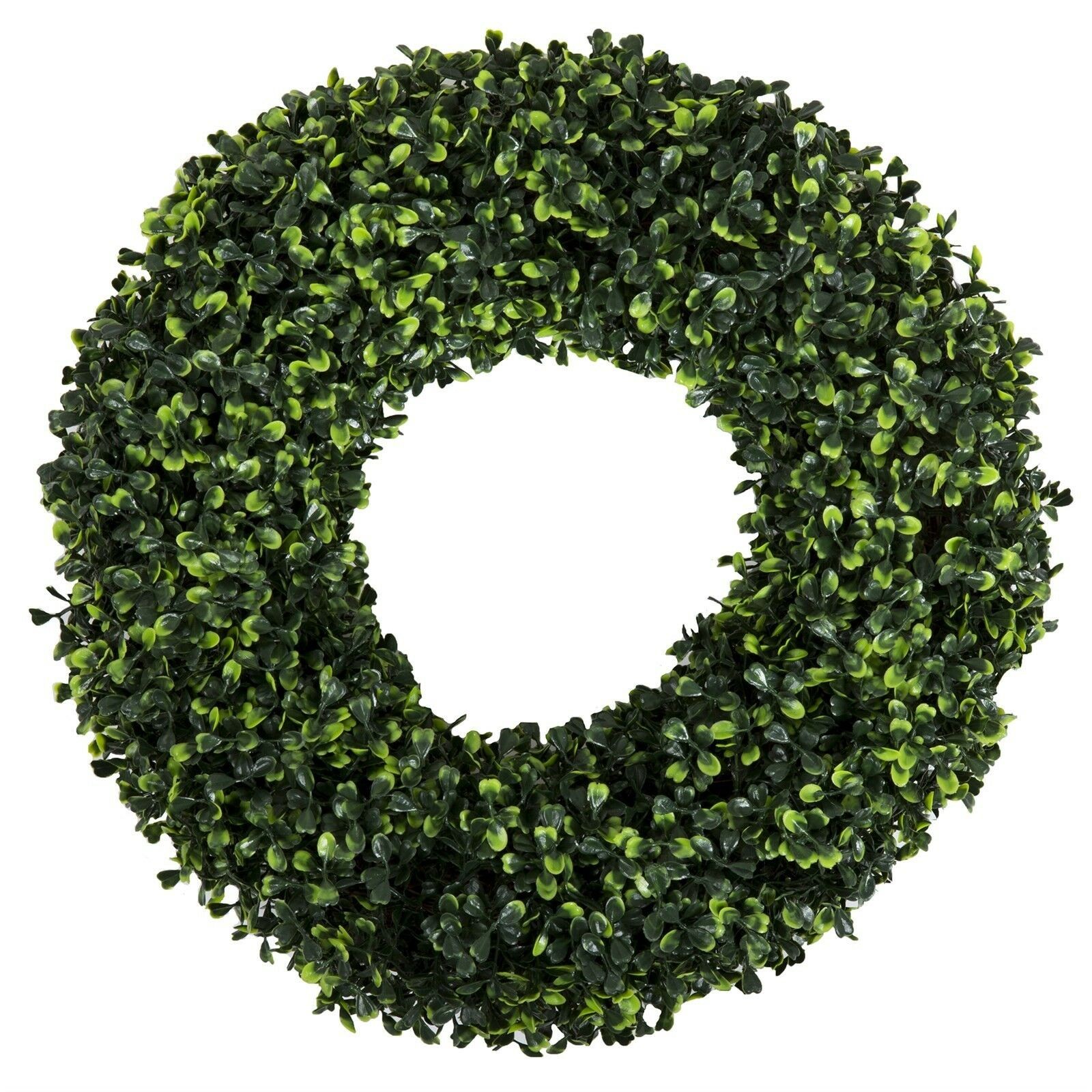 Pure Garden 12 Inch Boxwood Wreath Indoor Outdoor Artificial Fake Greenery
