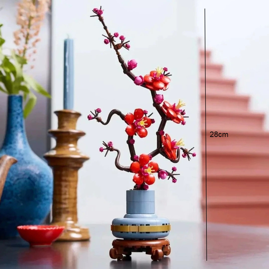 Icons Plum Blossom Building Set Adult Flower Home Decor DIY Gift