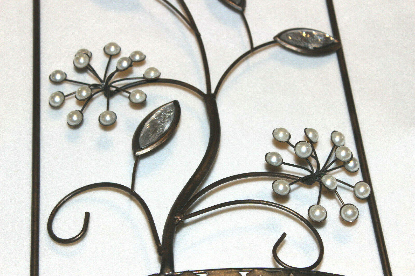 PAIR 24” x 10” x 2” DEEP 3D SILVER BRUSHED METAL FILIGREED FLORAL WALL ART DECOR