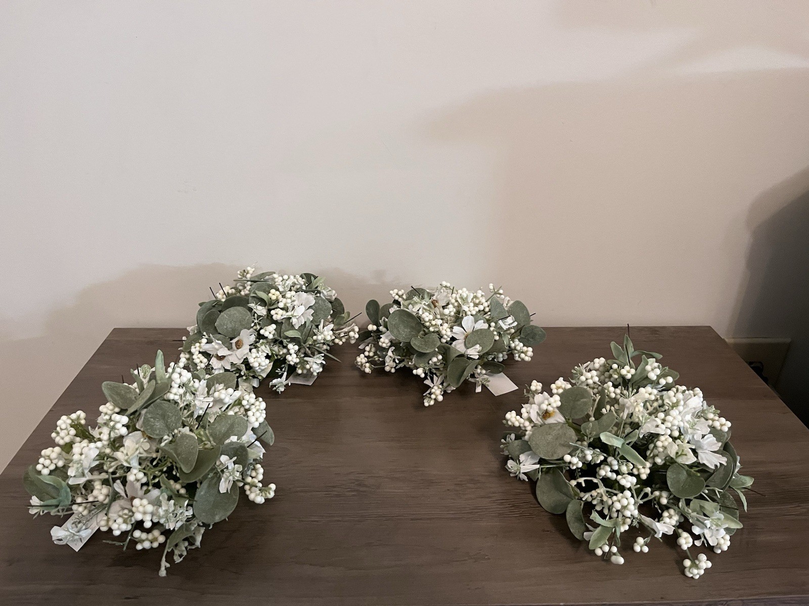 Eucalyptus And Berries Floral Centerpiece Filler White Green Country Farmhouse