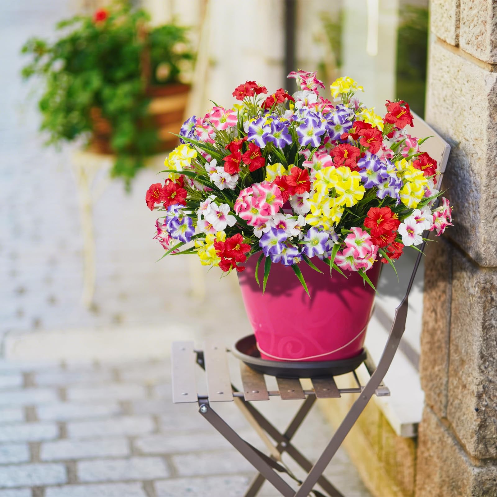 Best LikSoor Outdoors Artificial Flowers Spring Summer Decor Fake Petunias UV