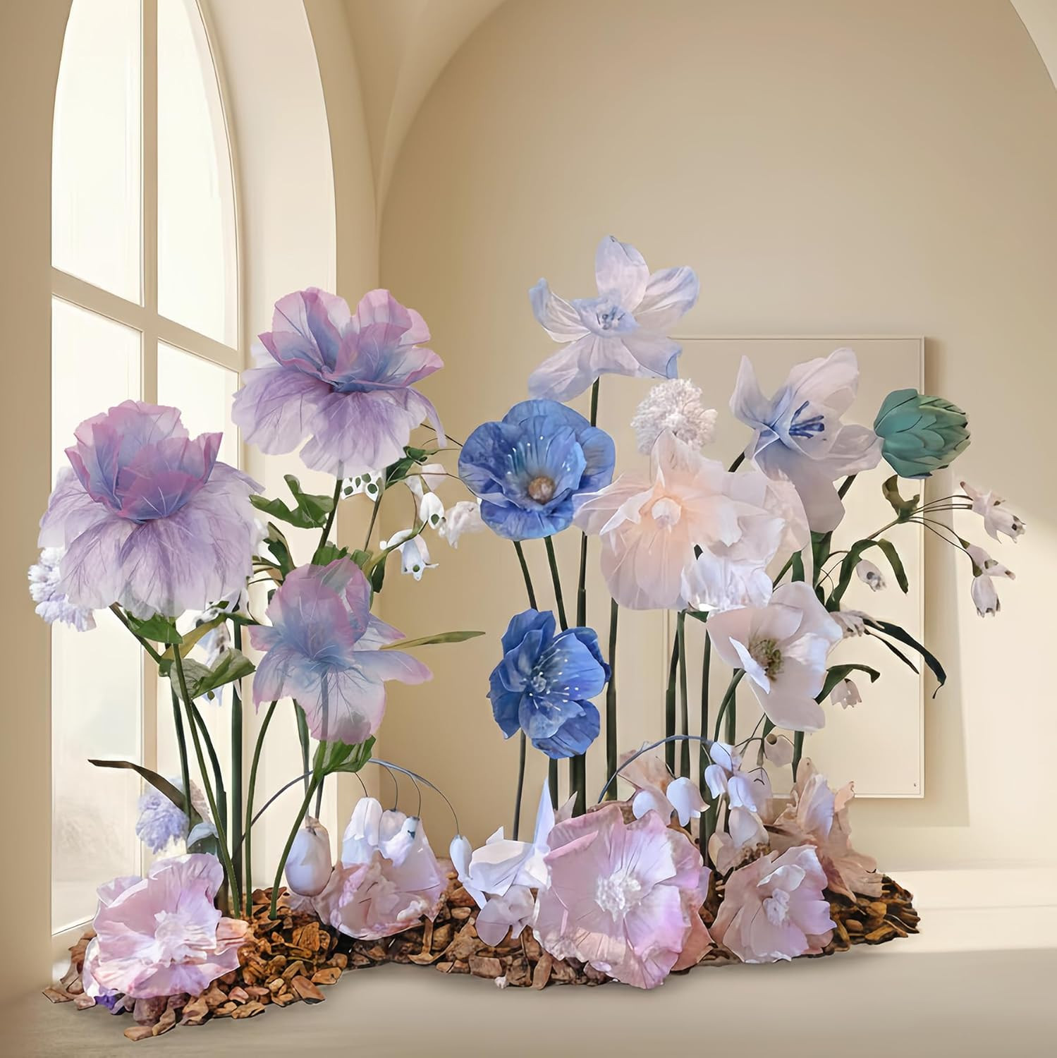 Giant 5.58Ft Pink Poppy Flower Decor for Weddings, Gardens & Displays