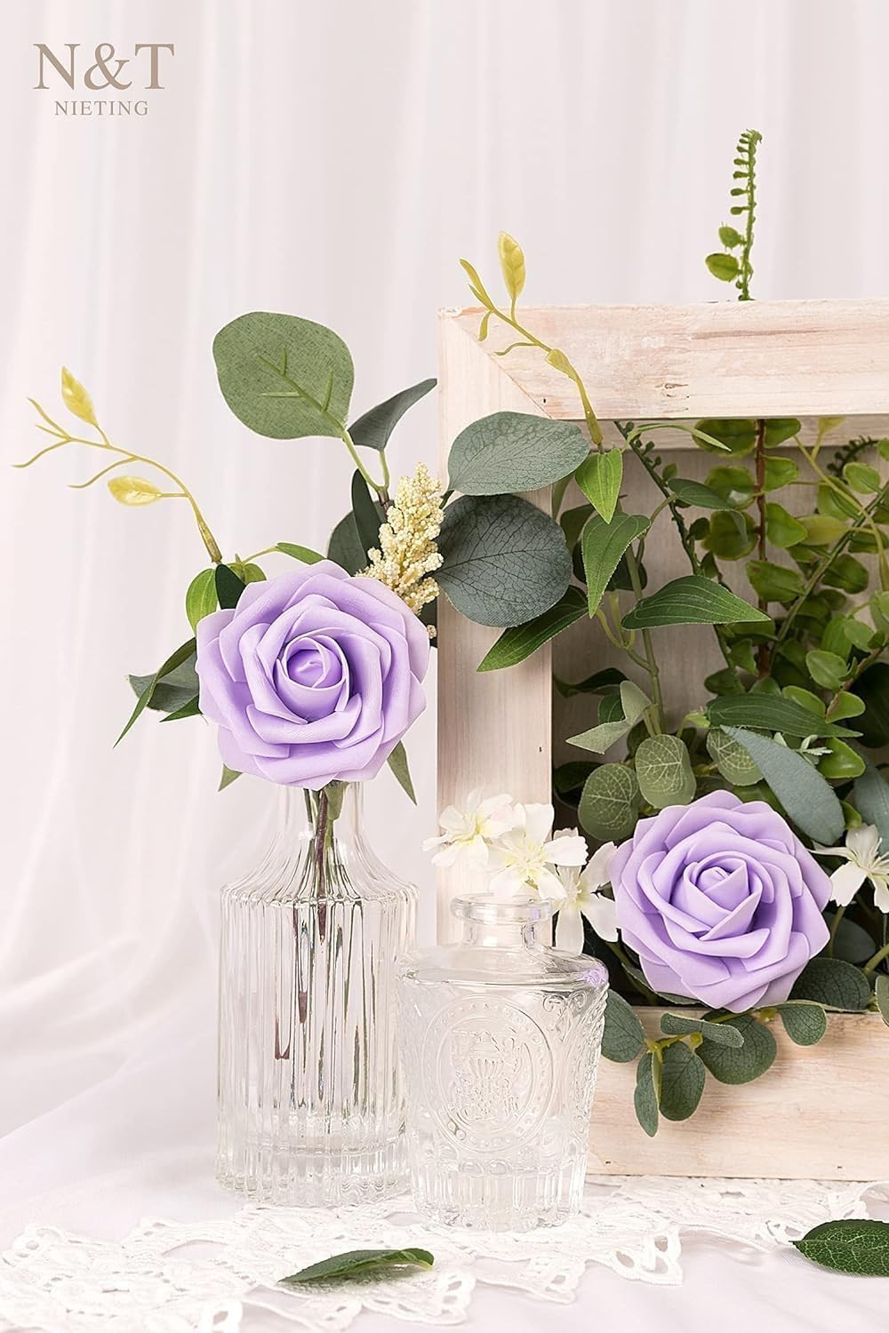 25pcs Real Touch Purple Artificial Roses for Elegant DIY Floral Arrangements