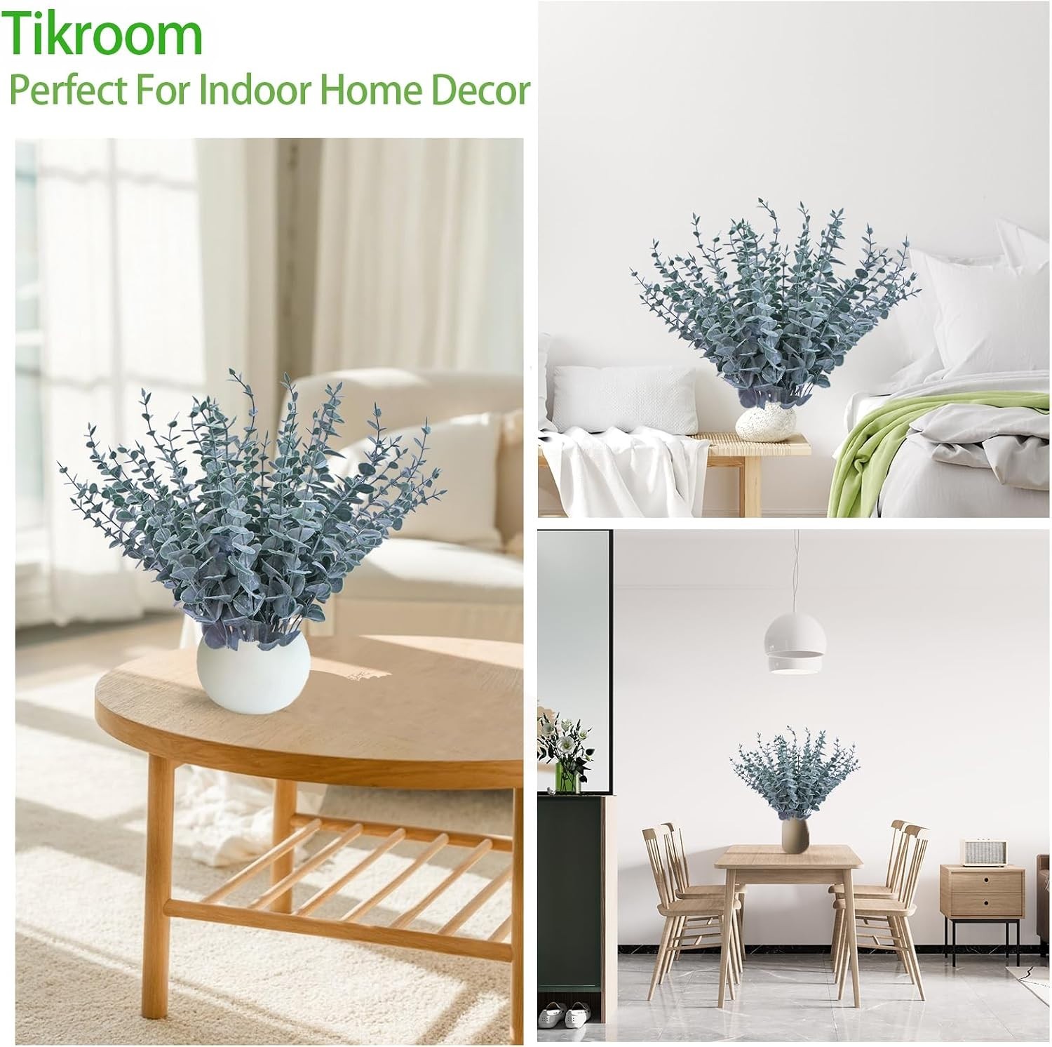 20pcs Artificial Eucalyptus Stems Realistic Fake Greenery Branches with Leave…