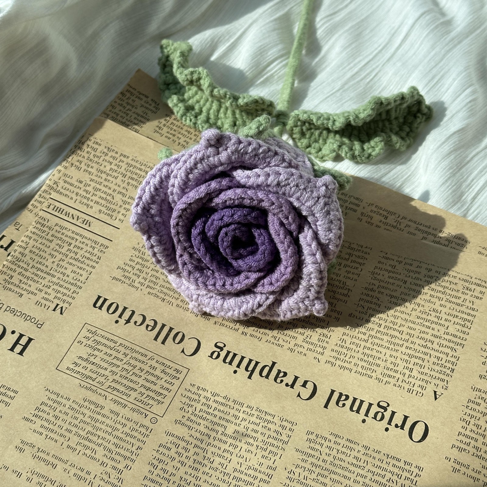 Crochet Rose Bouquet Handmade Yarn Flowers Romantic Anniversary Gift for Her