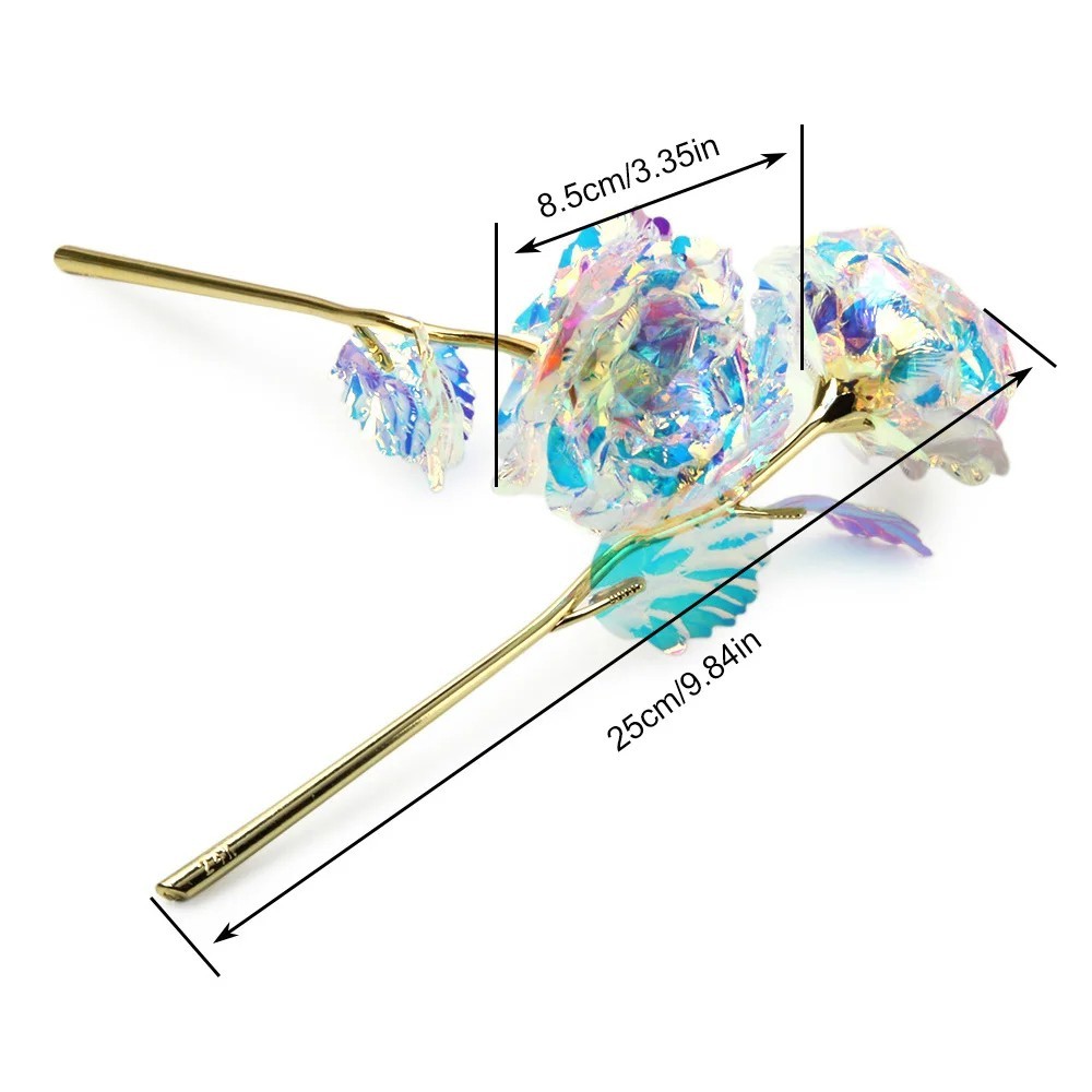 24K Golden Rose, ALLOMN Long Stem Real Rose Dipped in Gold with Gift Box