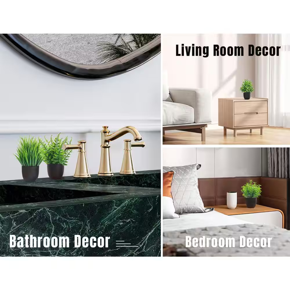 9.84 In. H Black Artificial Plant Set of 4 for Home and Office Decor