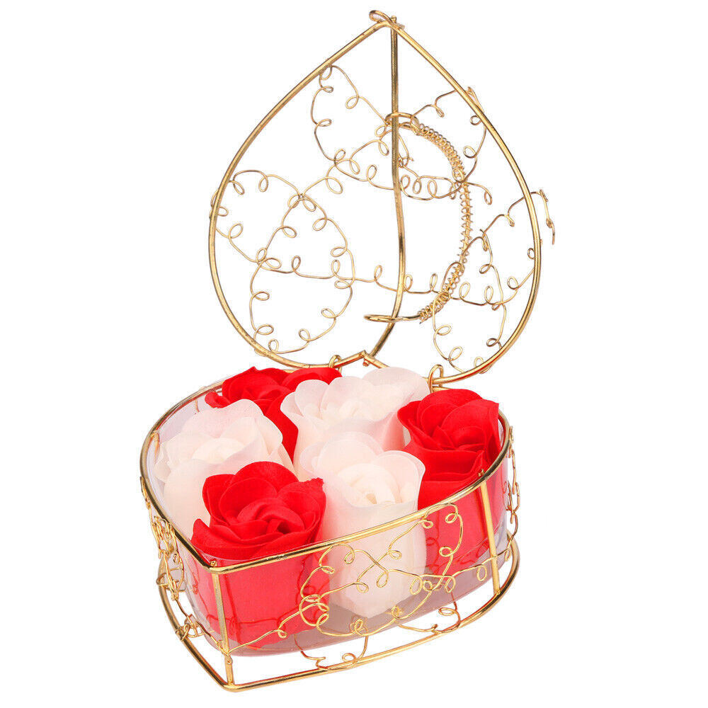 Heart Scented Petal Rose Soap Flower Wedding Decoration Gift Box Valentines Day