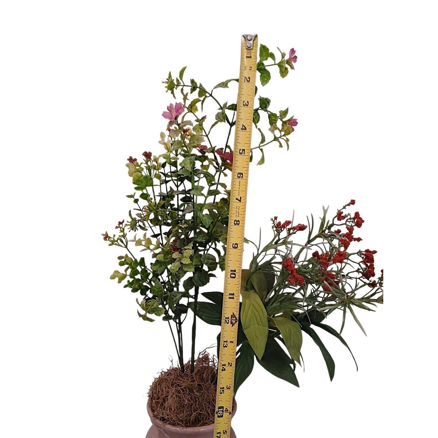 Mid Century Moderm Art Deco VASE Vintage Silk Floral Arrangement Room Decor MCM
