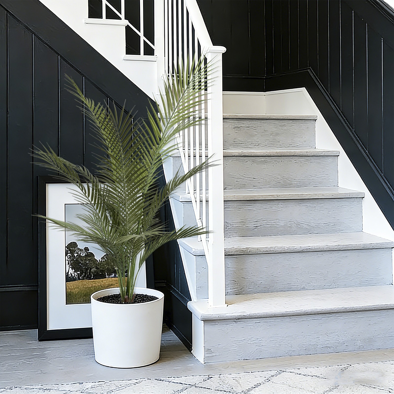 4ft Artificial Areca Palm Tree, 2 Pack Fake Tropical Plant, Potted Home Decor
