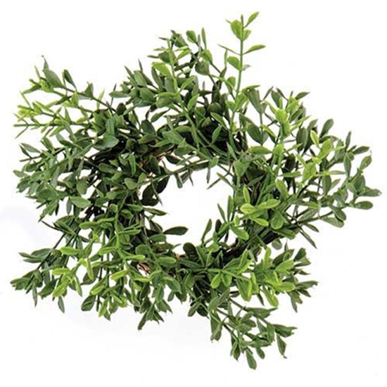 New England Boxwood Candle / Napkin Ring 2.25″ Inner 7″ Outer Diameter Greenery