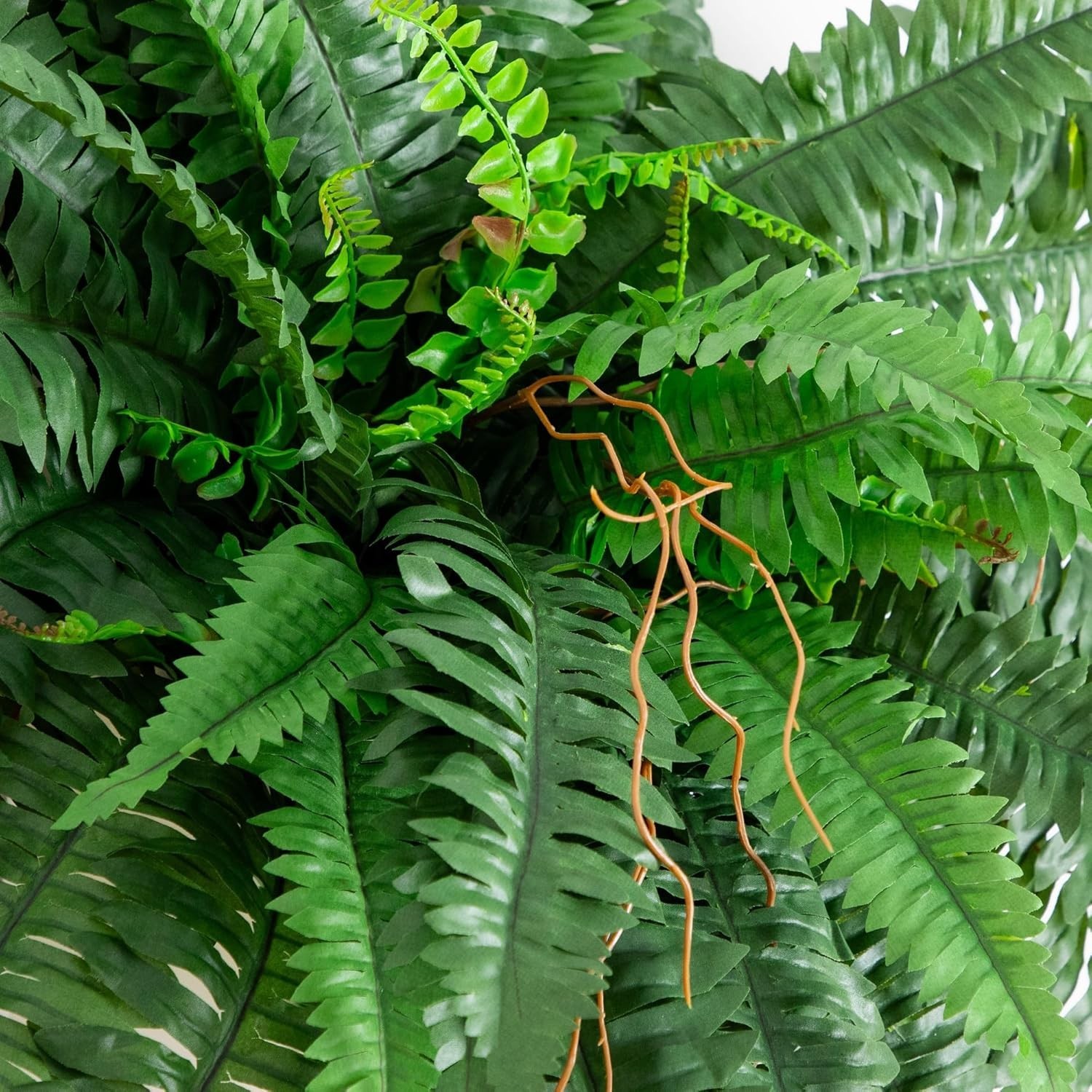 40-in Artificial Boston Fern Large Hanging Fake Plant Wall Decor W/ 56 Fronds