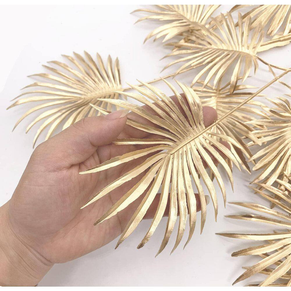 30 In. Artificial Gold Color Family Indoor/Outdoor Plant Type Faux Palm Leaves T
