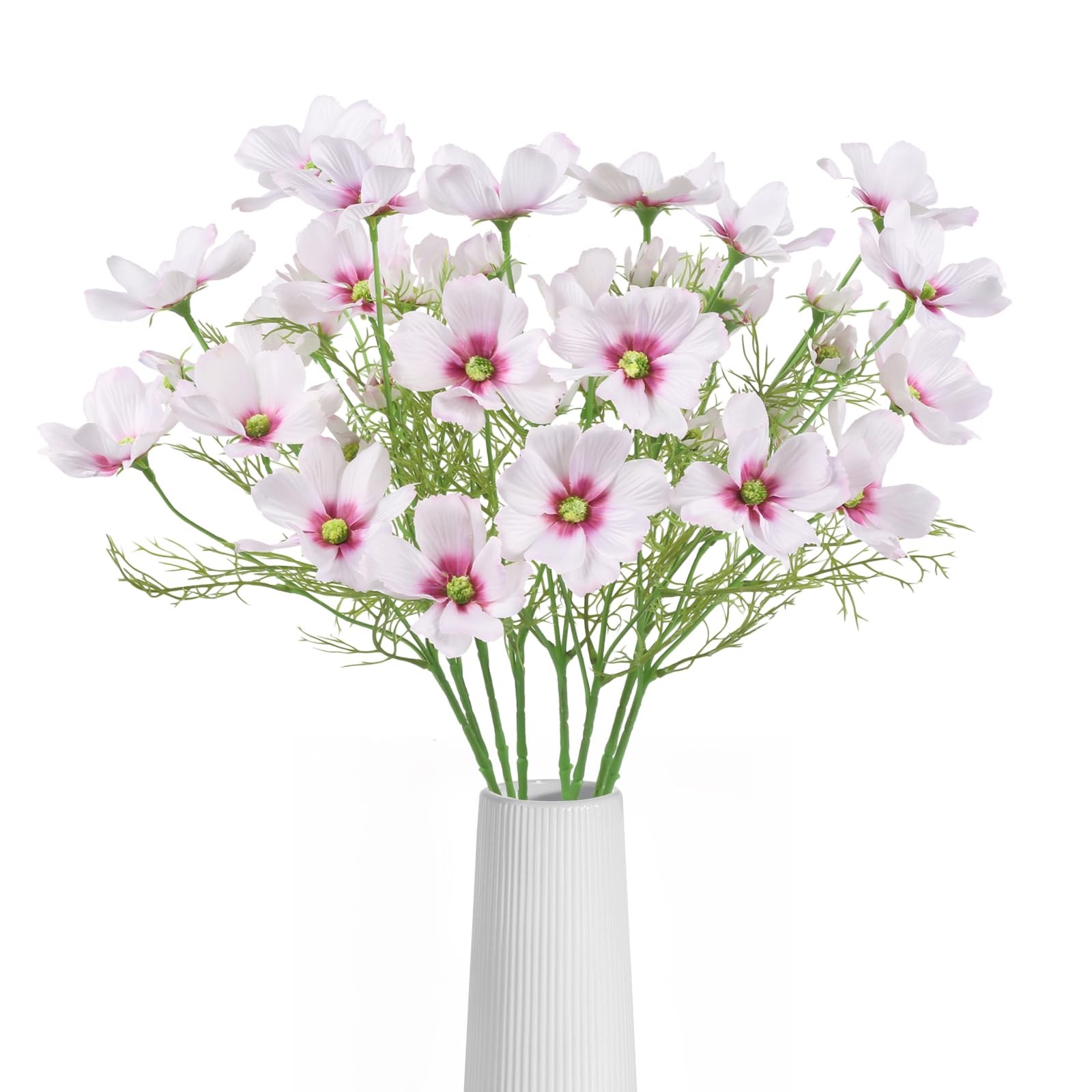 Light Pink Daisy Silk Flowers 8Pcs Artificial Wildflowers 40 Heads Fake Cosmo…