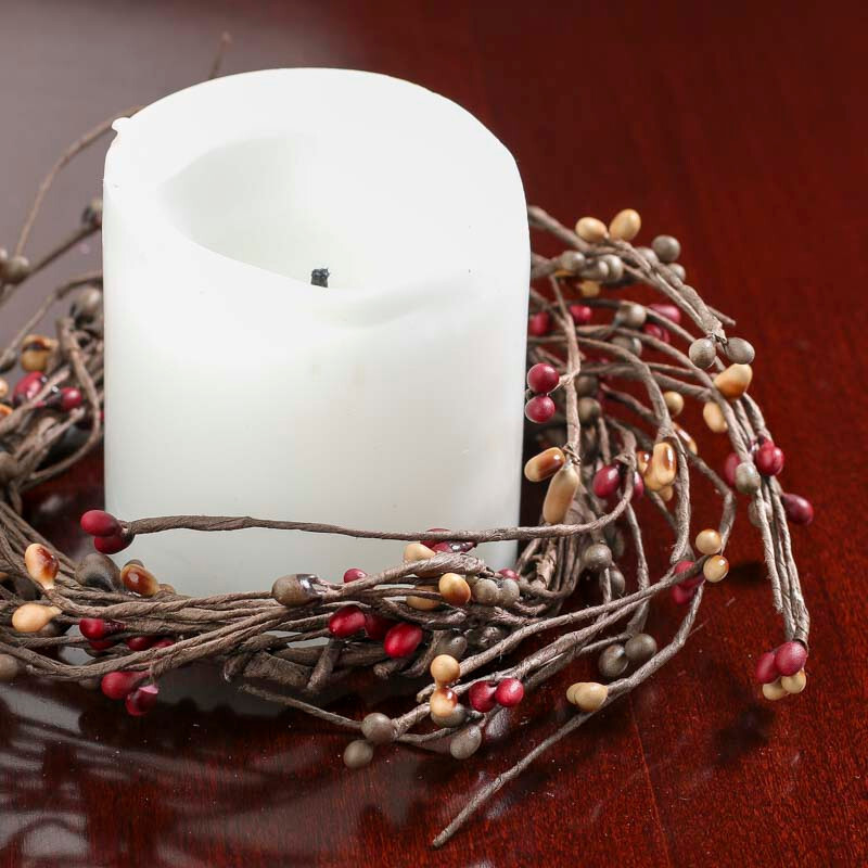 Pack of 4 LIght Bown, Dark Brown and Red ‘Peacan’ Pip Berry 7″ Rings