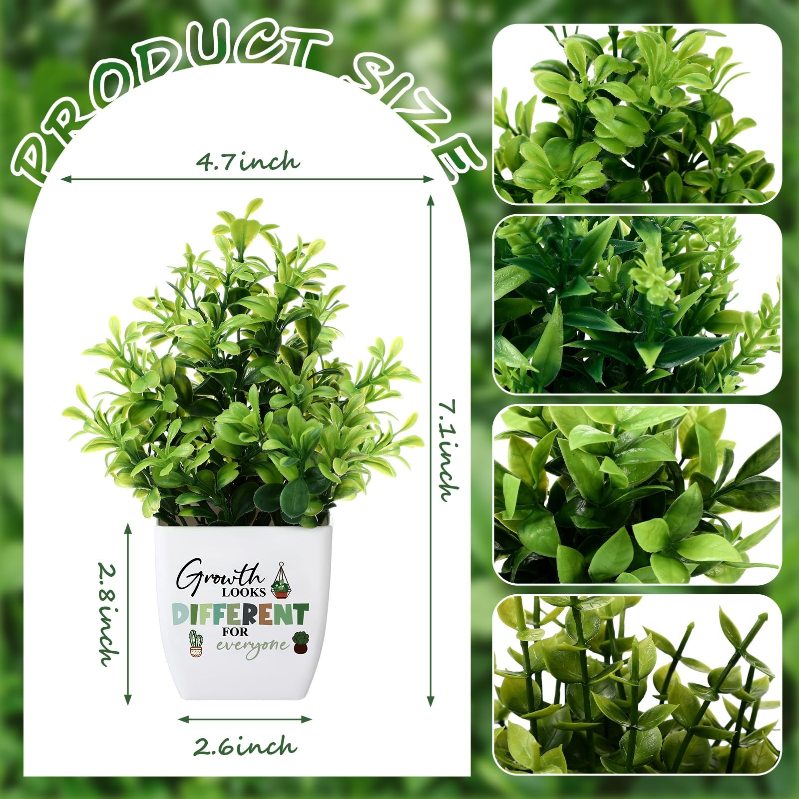 4 Pack Plant Classroom Decor Back to School Fake Plants with Inspirational St…