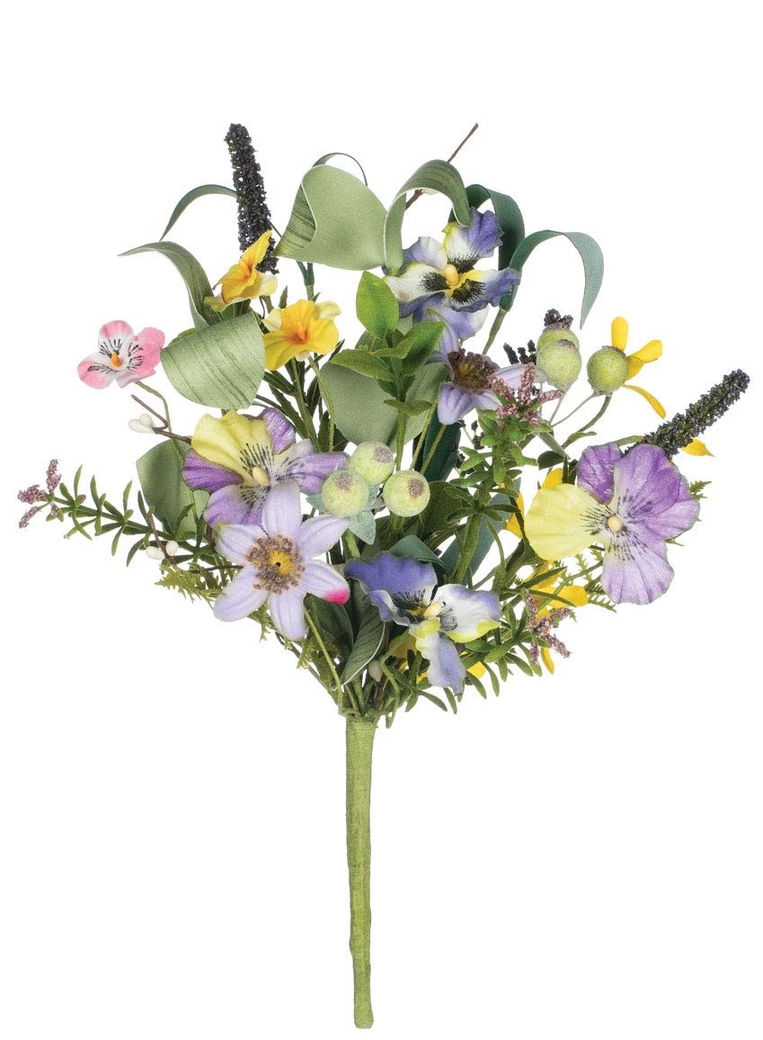 Artificial Wildflower Bush, 12.5″